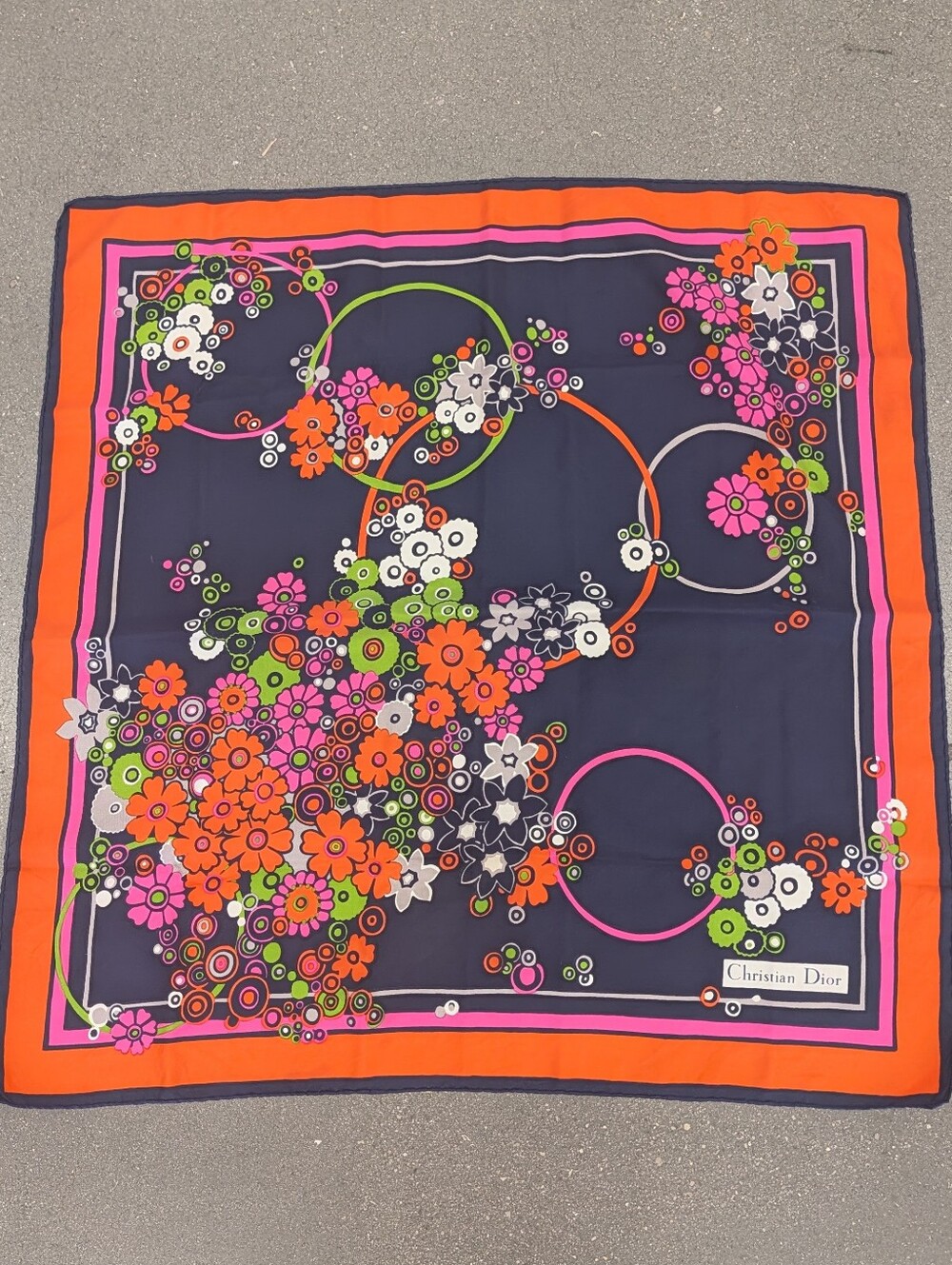 Christian Dior Vintage 90s Silk Floral Scarf 💙🌼🏵️🌹🌺🍀🌞
